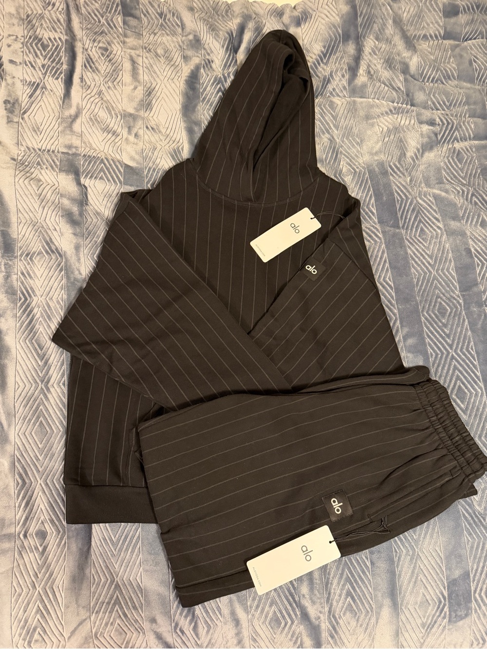 Alo Black Pinstripe Set